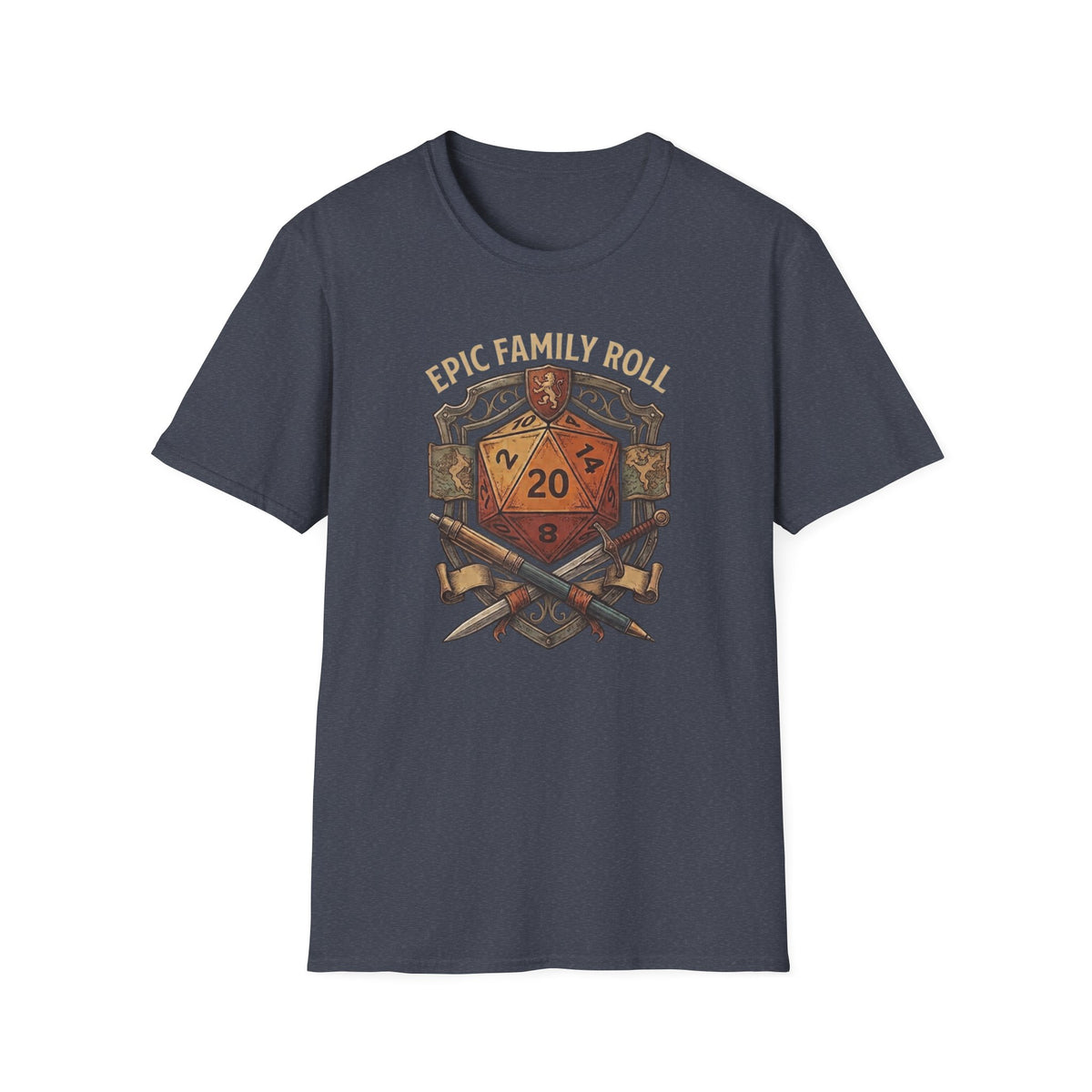 Epic Family Roll T-Shirt | Vintage D20 Family RPG Adventure