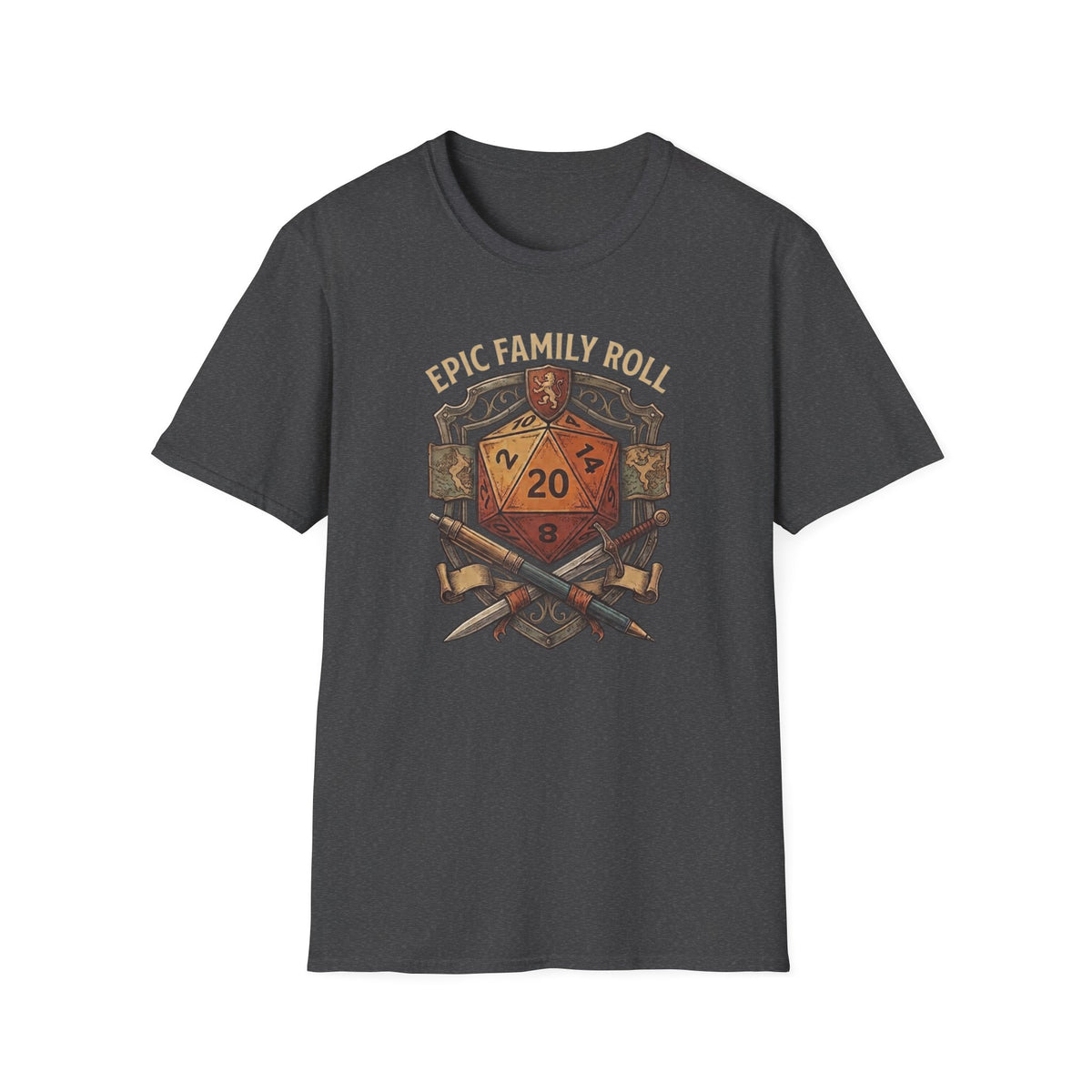 Epic Family Roll T-Shirt | Vintage D20 Family RPG Adventure