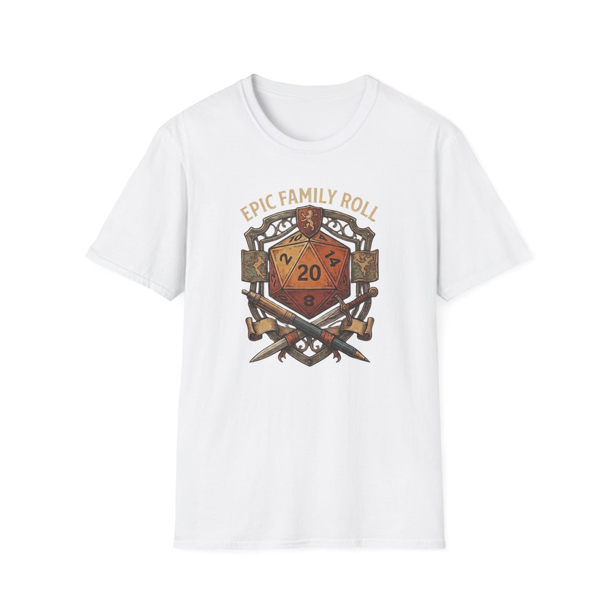 Epic Family Roll T-Shirt | Vintage D20 Family RPG Adventure