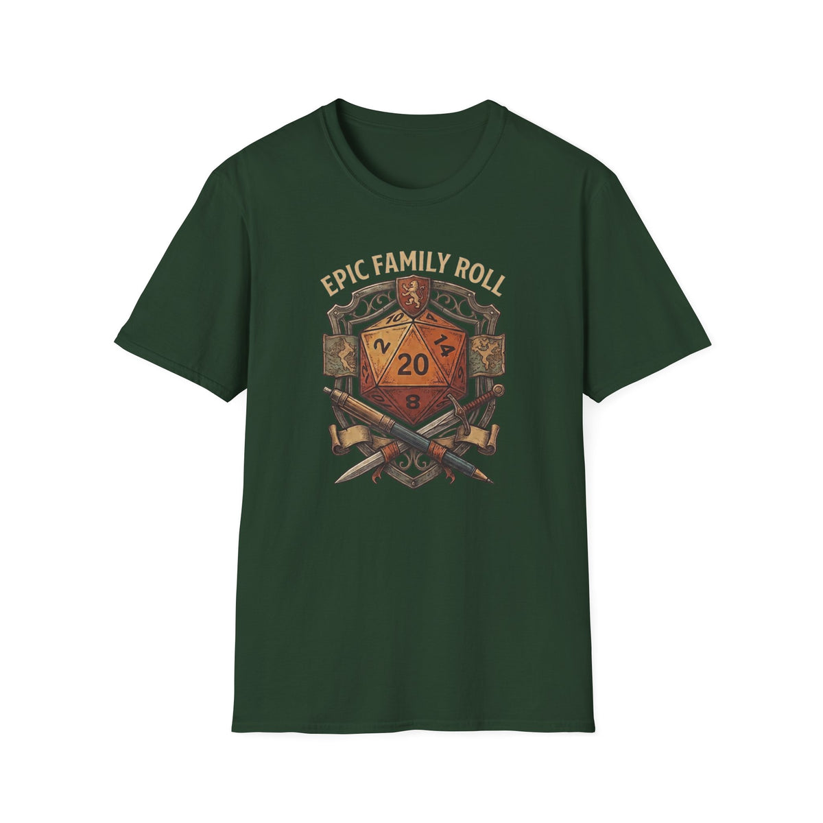 Epic Family Roll T-Shirt | Vintage D20 Family RPG Adventure